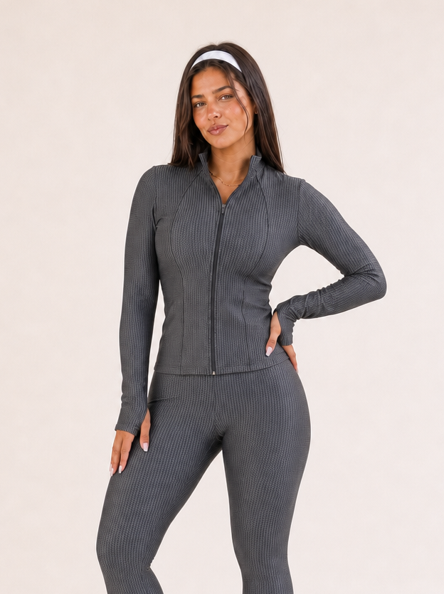 Jaqueta Fitness Treliça Textura Premium | Tre Amici