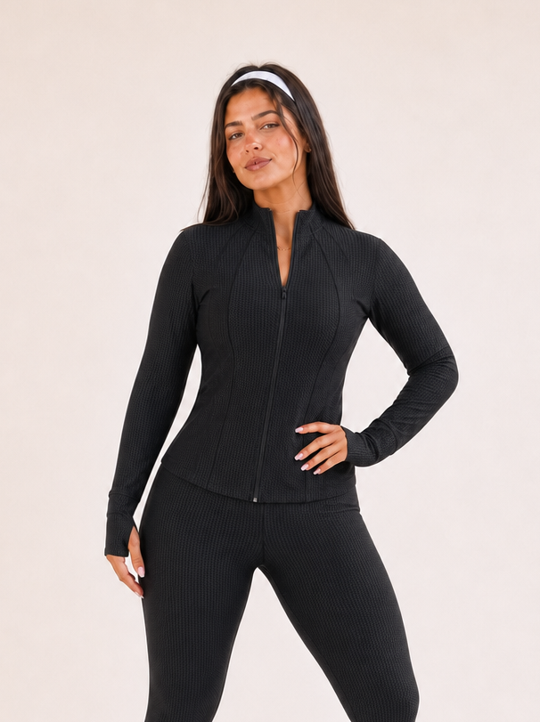 Jaqueta Fitness Treliça Textura Premium | Tre Amici